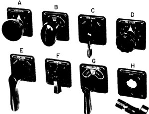 Photo of assorted hand switch eschutcheon plates.