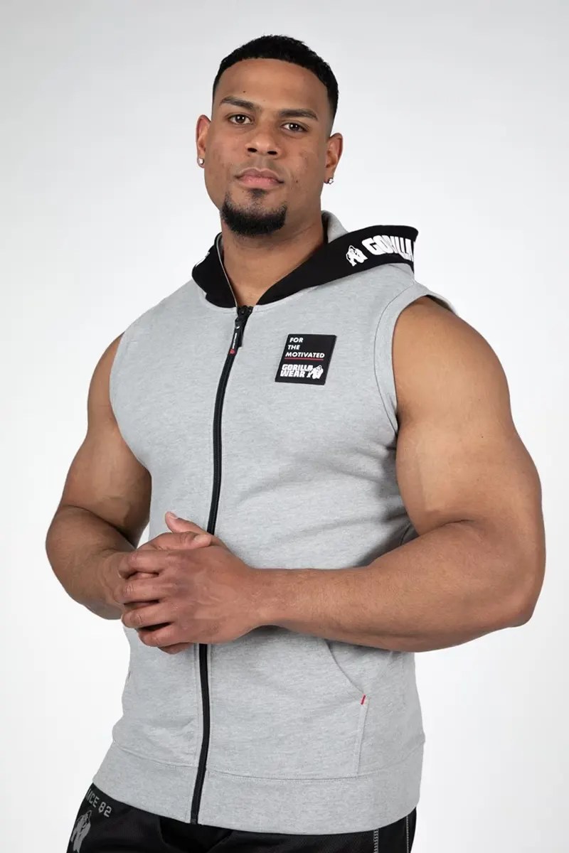 Gorilla Wear Milwaukee S/L Zipped Hoodie – Gray Melange – S Gorilla Wear Milwaukee S/L Zipped Hoodie – Gray Melange – S