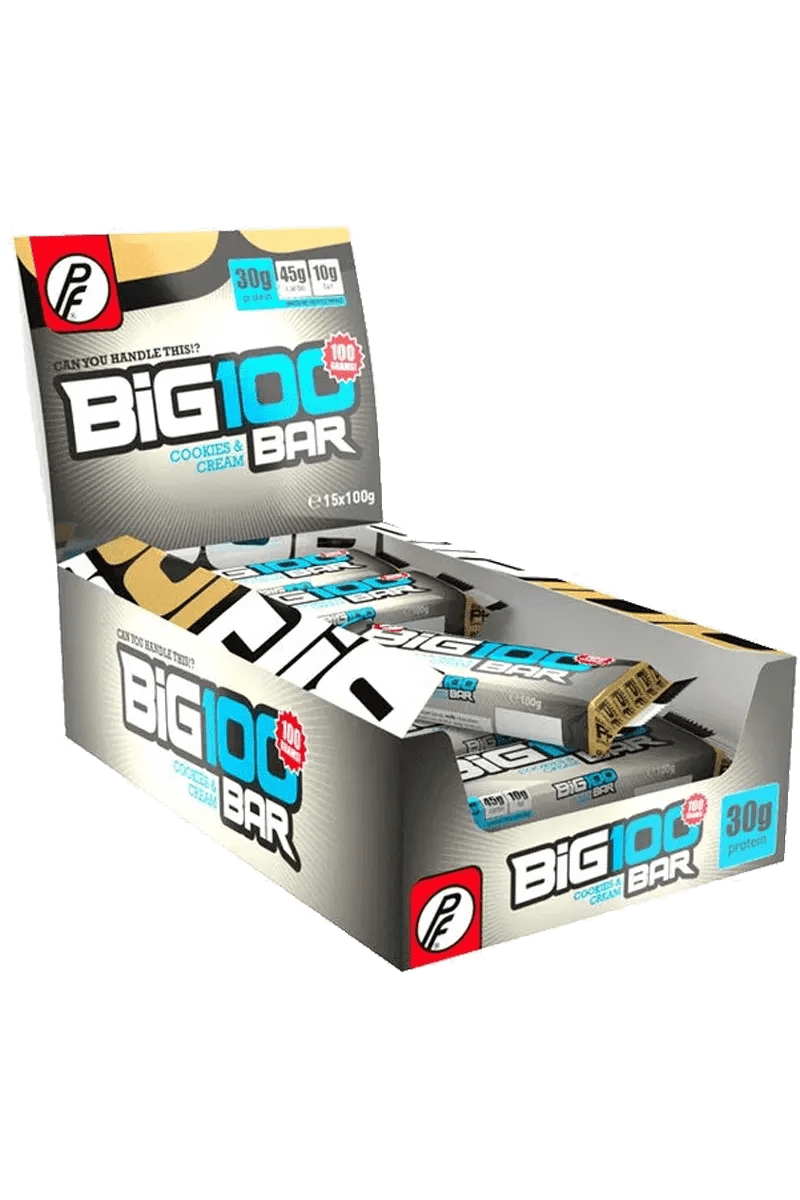 Big 100 Protein Bar - 100g Diverse Smaker – Cookies & Cream Big 100 Protein Bar - 100g Diverse Smaker – Cookies & Cream