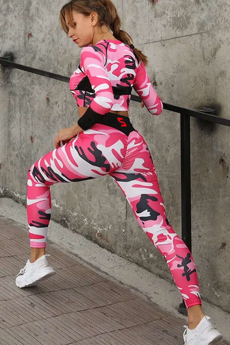 Sporty Thin Camouflage Tights – Catchy Pink – XL Sporty Thin Camouflage Tights – Catchy Pink – XL