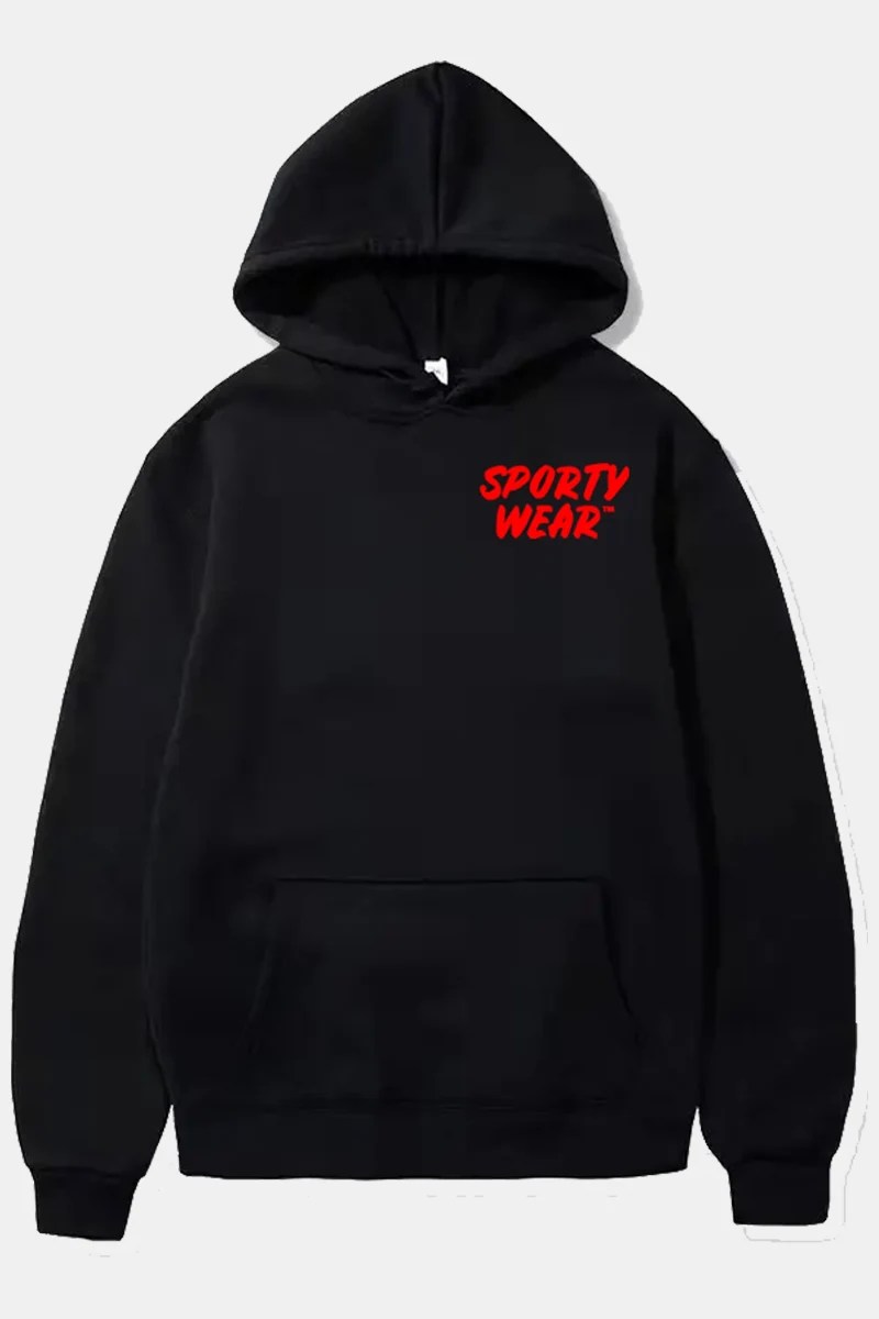 Sporty Simple Classic Hoodie – Black – XL