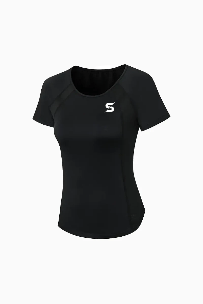 Sporty Stretchy Workout T-shirt – Black – M Sporty Stretchy Workout T-shirt – Black – M