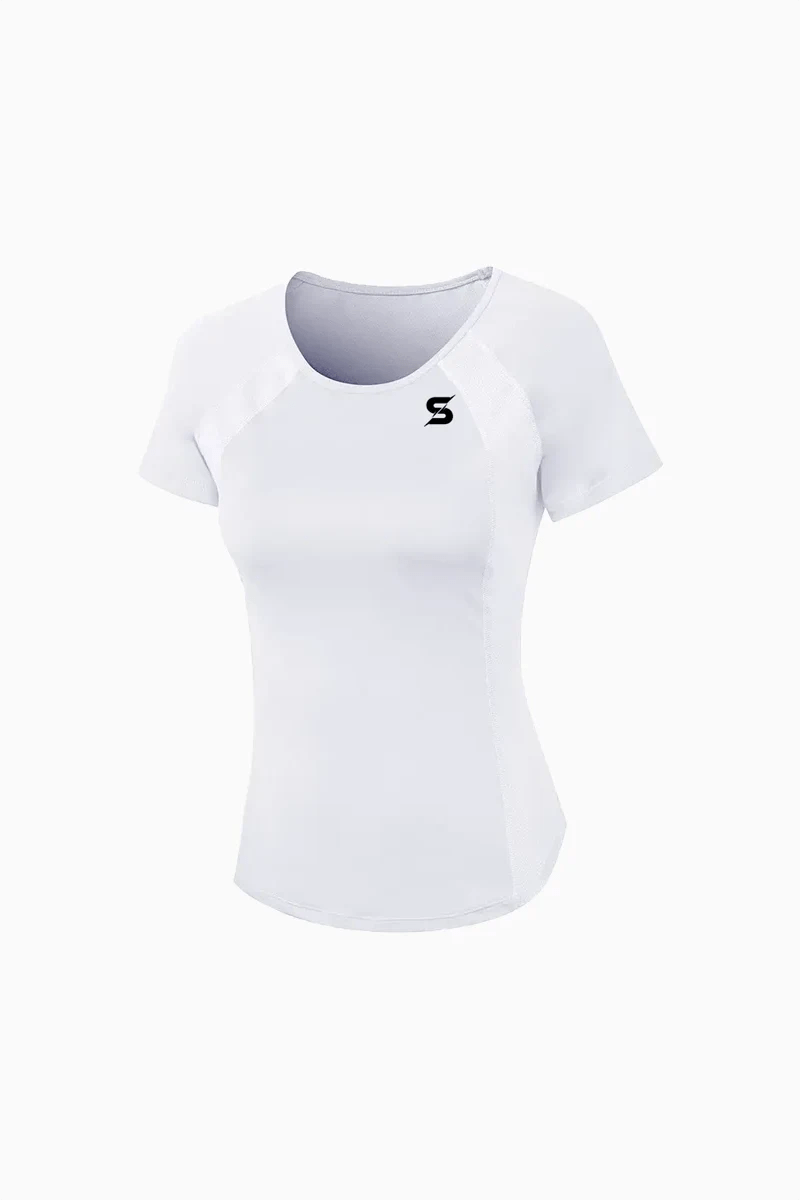 Sporty Stretchy Workout T-shirt – White – M Sporty Stretchy Workout T-shirt – White – M