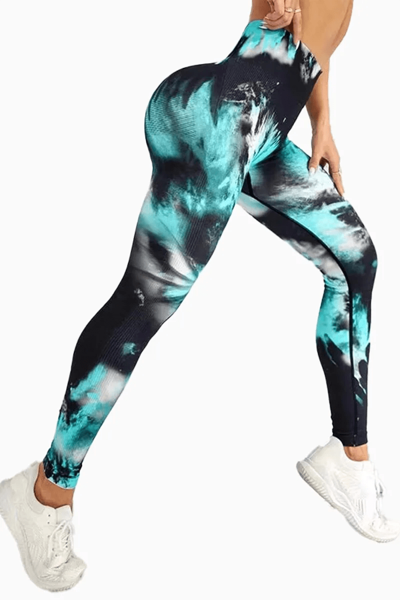 Sporty Tie-Dye Peach Leggings – L Sporty Tie-Dye Peach Leggings – L