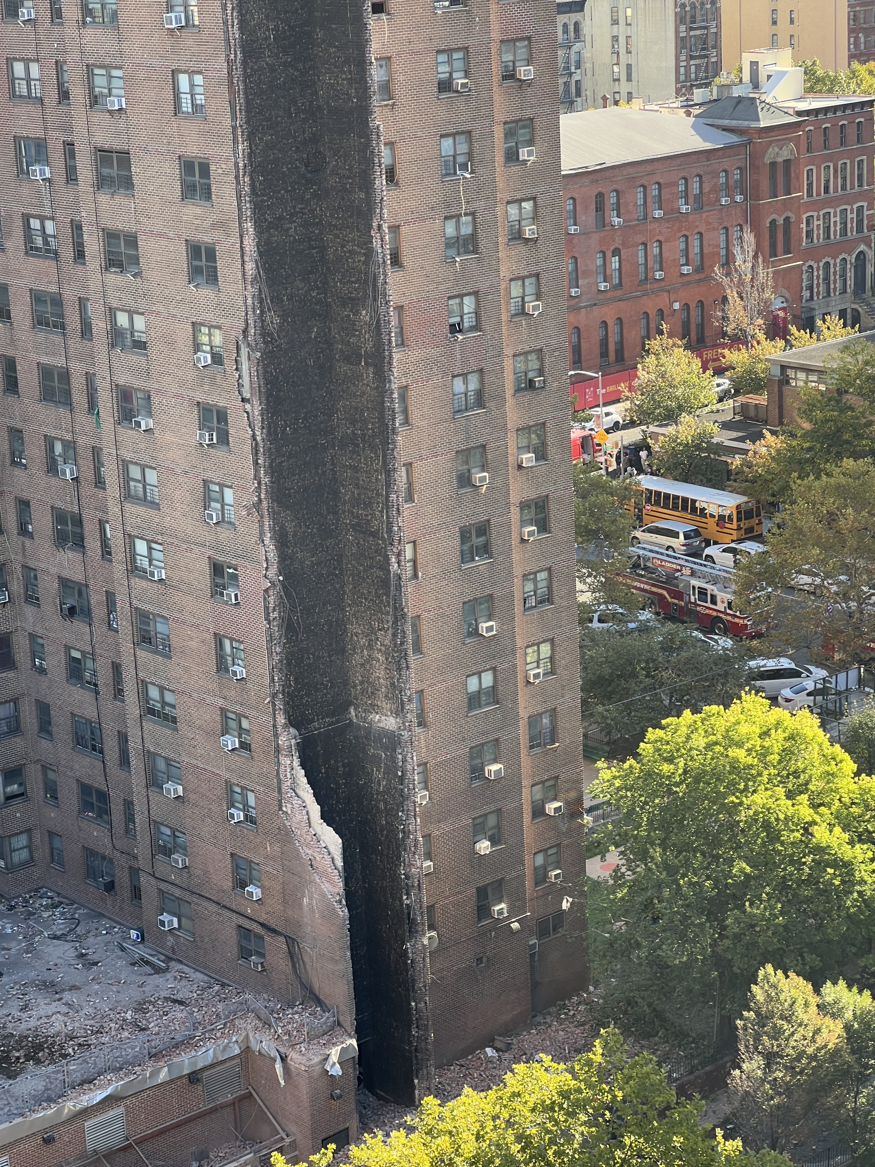 The explosion occurred at about 8:15 a.m. on Alexander Ave. near E. 138th St., which is part of NYCHA's Mitchel Houses in the Mott Haven section of the Bronx. (Barry Williams / New York Daily News)
