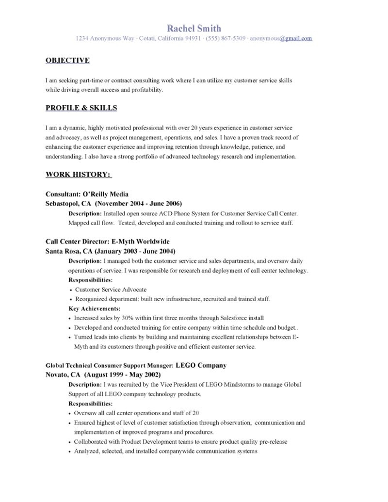 To obtain employment as a marketing intern at core technologies. Resume Objective Statement