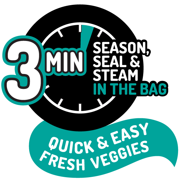 3 Min Season, Seal & Steam in the Bag - Quick & Easy Fresh Veggies