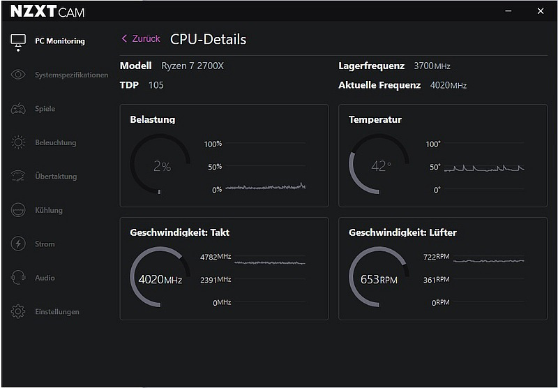 NZXT Kraken X53 Review NZXT CAM Software Nzxt Kraken X53 43 