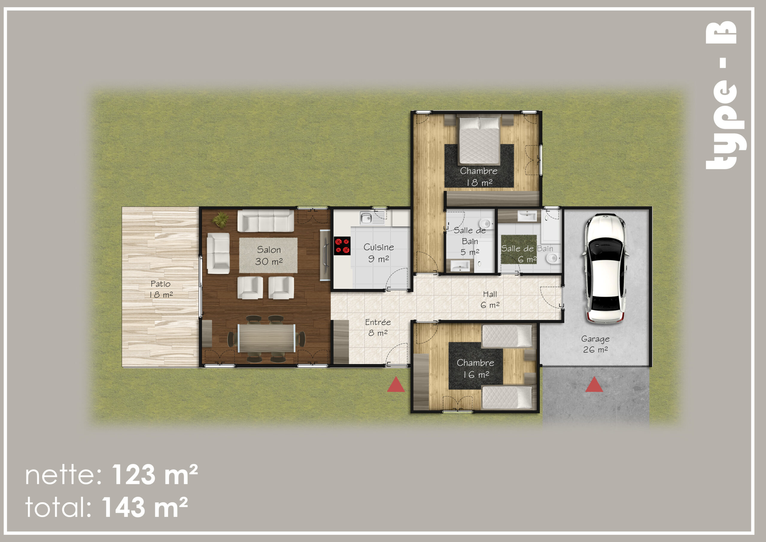 TİP-B - Prefabrik Ev - Plan