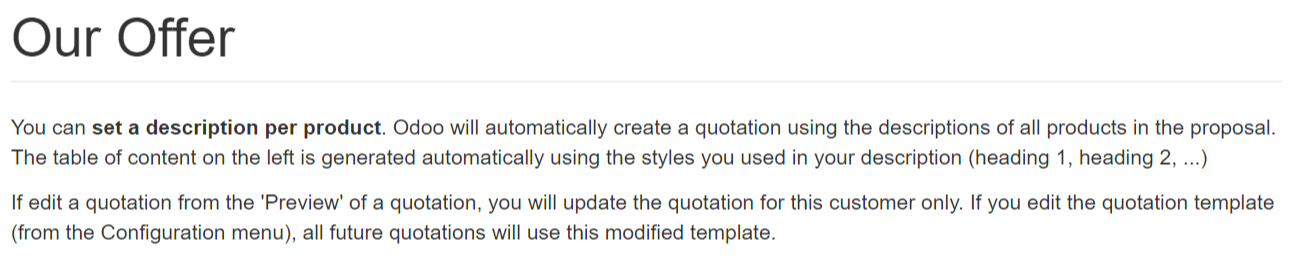 Use Quotation Templates Odoo 11 0 Documentation