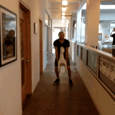 Free day in office, walking GIF