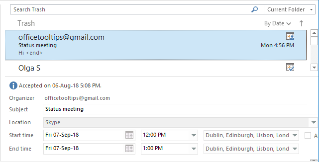 How To Restore Put Back A Calendar Event From Trash In