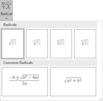 You can insert a square root symbol in excel using only your keyboard, without any additional steps. How To Insert An Equation With Fractions Square Roots And Exponents Microsoft Word 2016