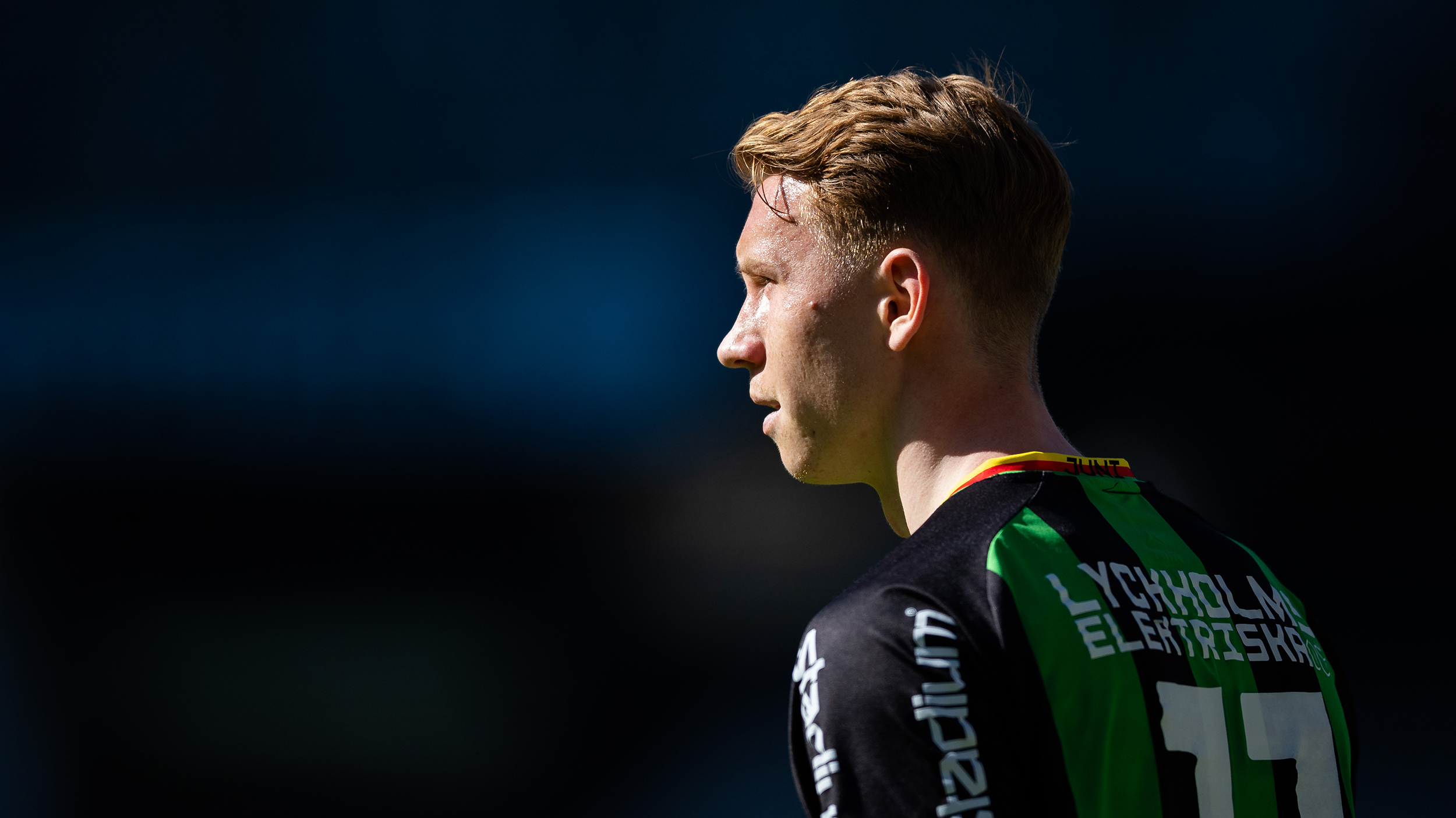 Julius Lindberg under fotbollsmatchen i Superettan mellan GAIS och Trelleborg
