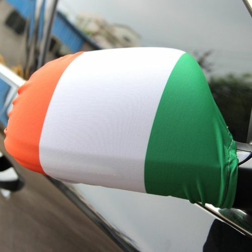 Printed car mirror flags