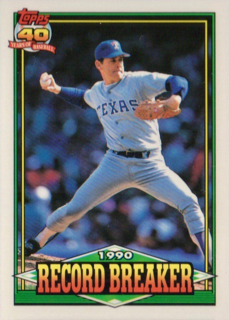 1988 Nolan Ryan Topps Record Breaker 6 Mint 9 