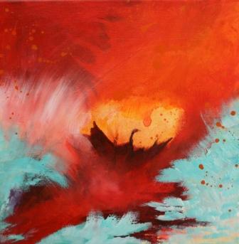 Flight, Sold, 30x 30 cm, acrylic on canvas