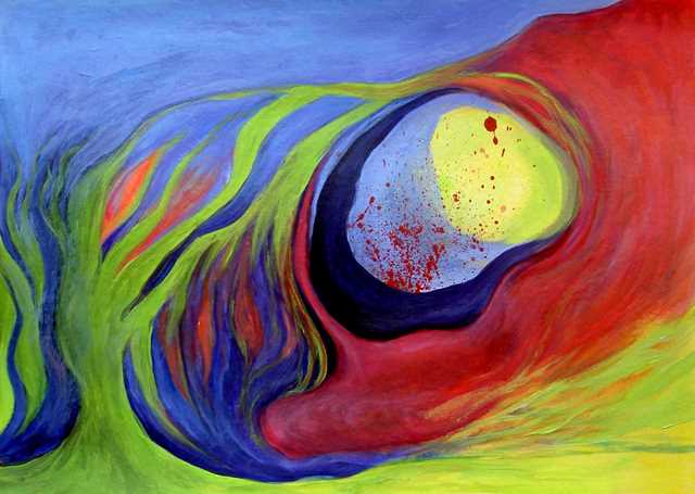 Swaying Ripples, €400, incl. frame, 49x34cm, acrylic on paper