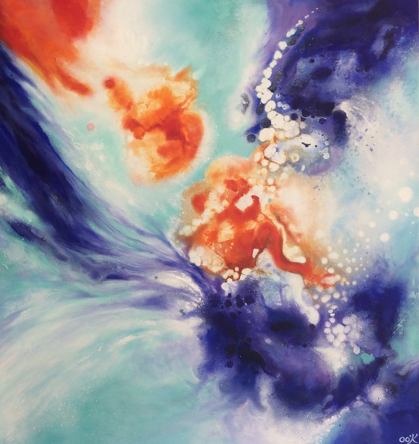 SOLD: Free Flow, 63.5x56cm, acrylic on canvas