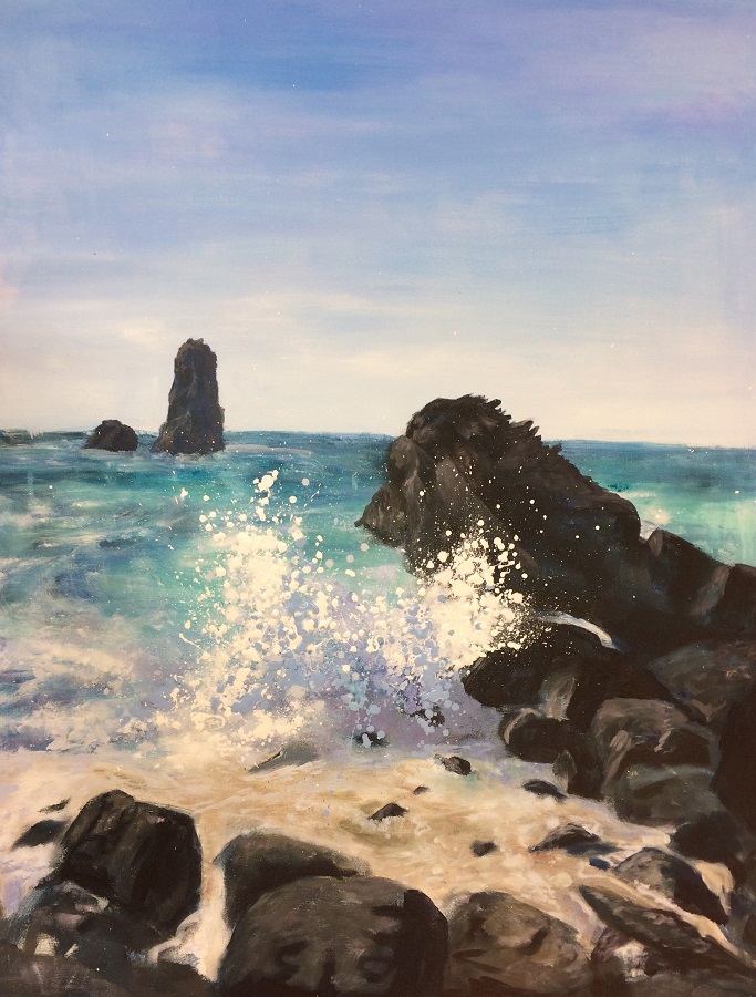 SOLD: Morning Splash, 85x65cm, acrylic on canvas