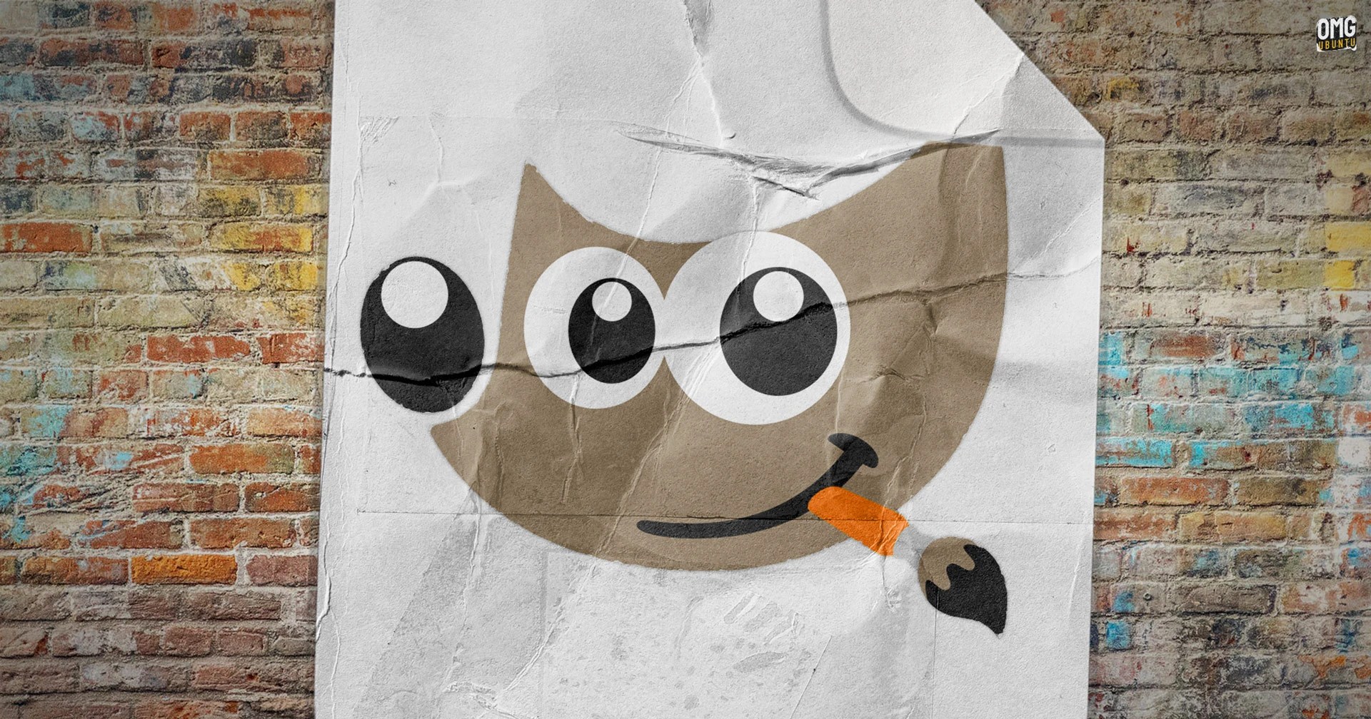 GIMP mascot Wilber on a paper document