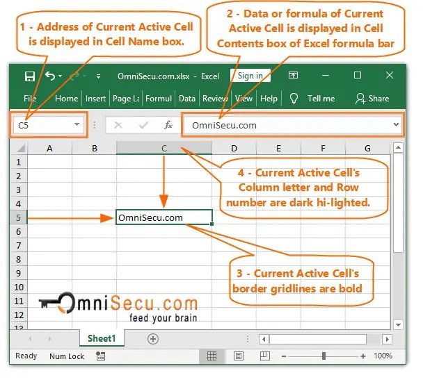 what is active cell in excel and how to identify active cell