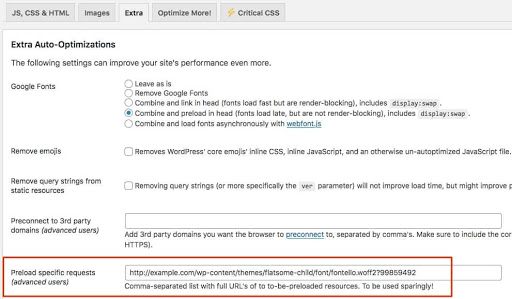 In the premium version there are many features such as minify html, minify css, enable gzip compression, leverage browser caching, add expires headers, combine css, combine js, disable emoji. How To Fix Pagespeed Insights Preload Key Request Problem For A Wordpress Site
