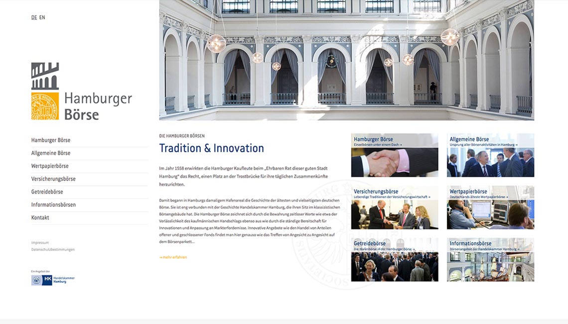 (gmbh & co.) kg · back europ deutschland gmbh & co. Hamburger Boerse Ondesign En
