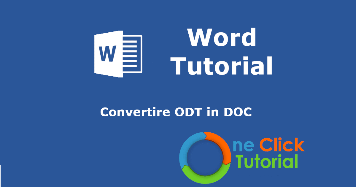 Come convertire ODT in DOC - Oneclicktutorial