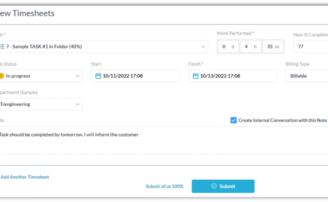 Tracking Time - Timesheets & Timers | Features | OneDesk
