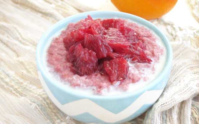 Blood Orange and Raspberry Steel-Cut Oatmeal