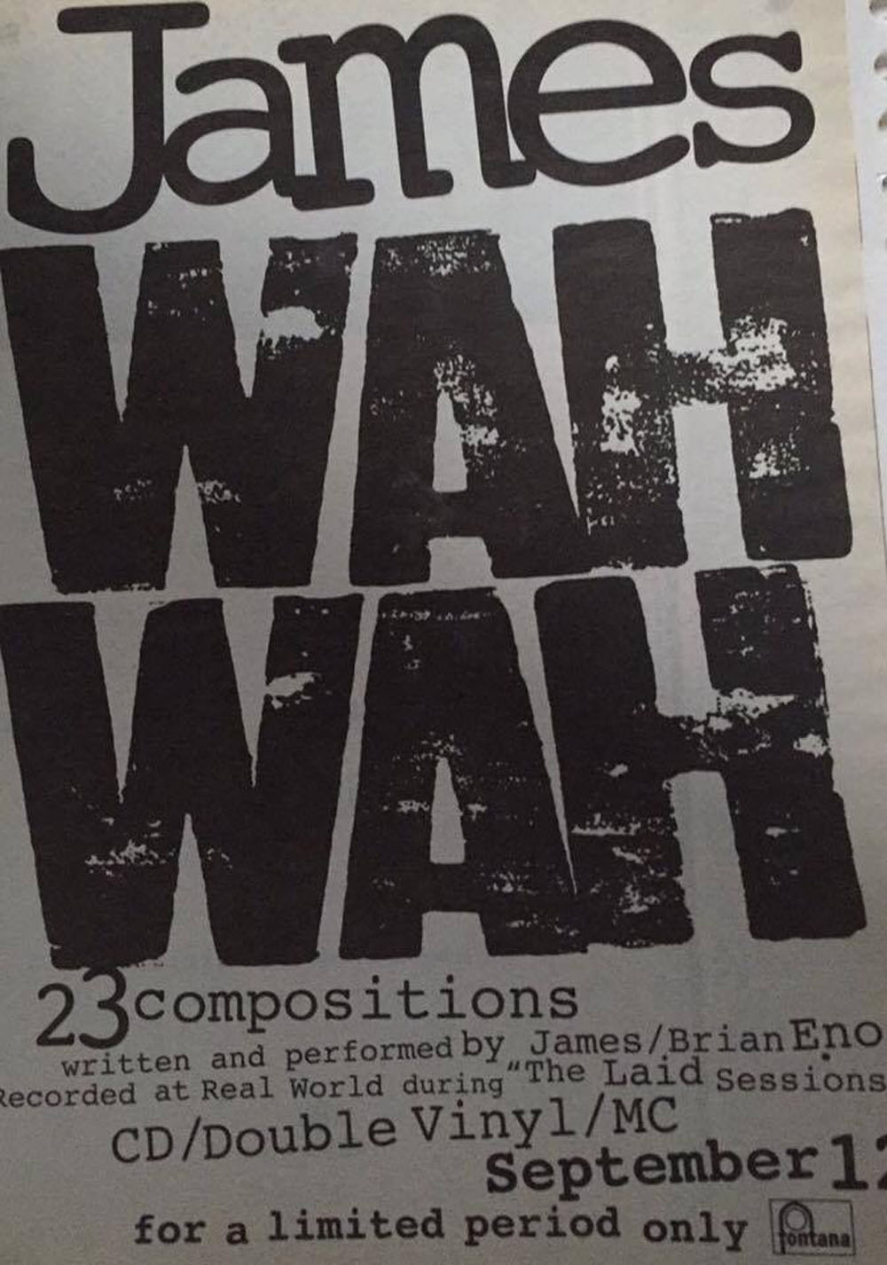 One Of The Three | Wah Wah- The James Band Archive