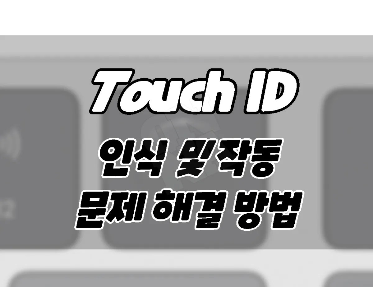 애플 맥 매직키보드 터치ID 인식 및 작동 문제 해결 하는 방법