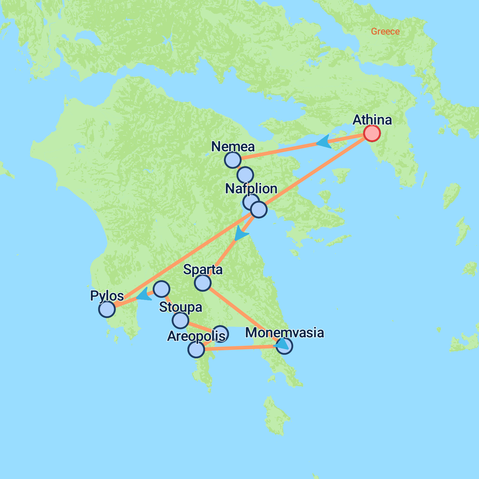 Grand Peloponnese Exploration Self Drive 8 Days 