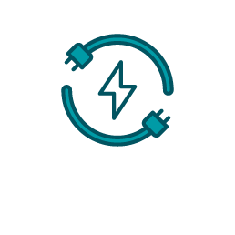 Icon mit elektrischen Kabeln und Blitz