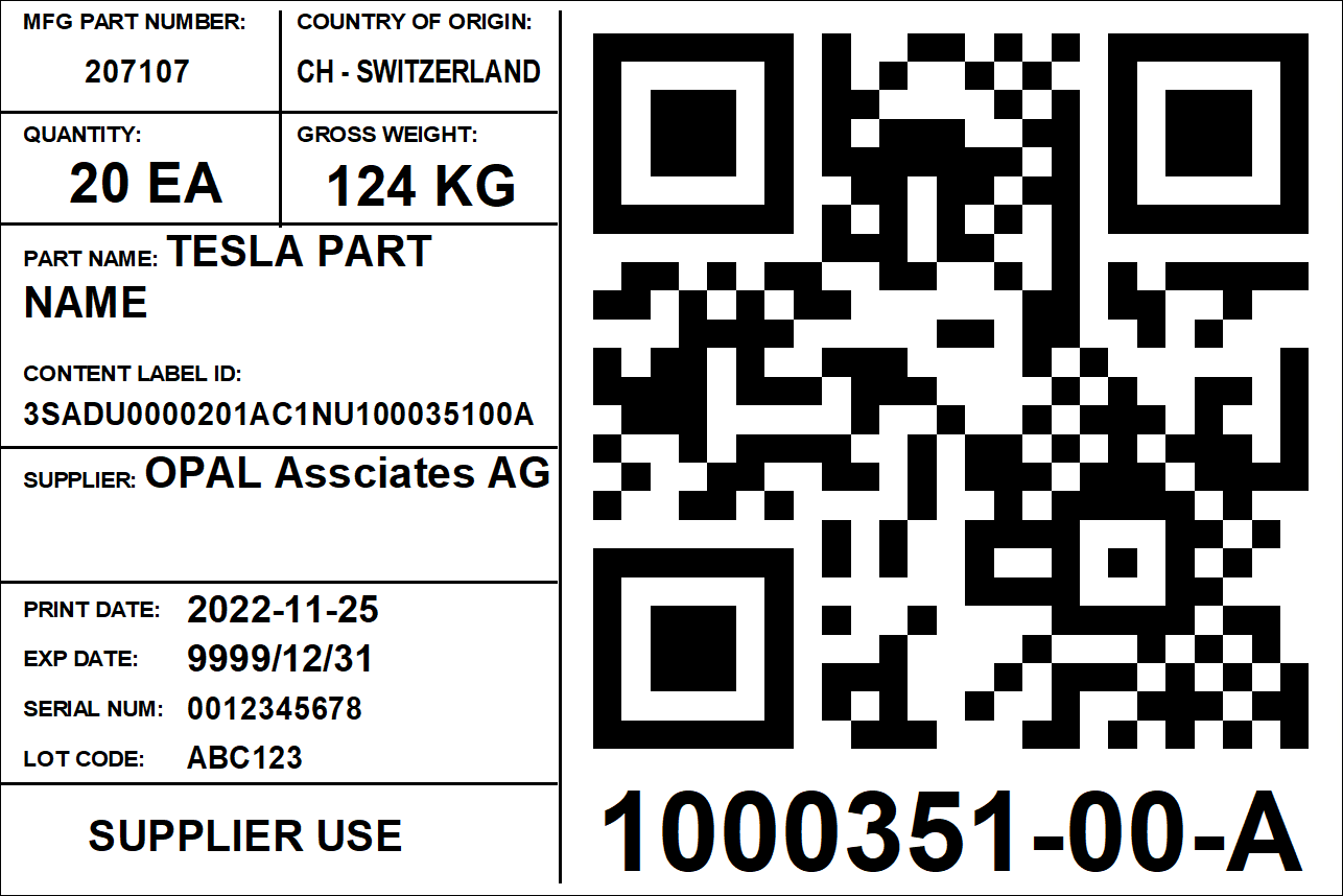 Tesla content label