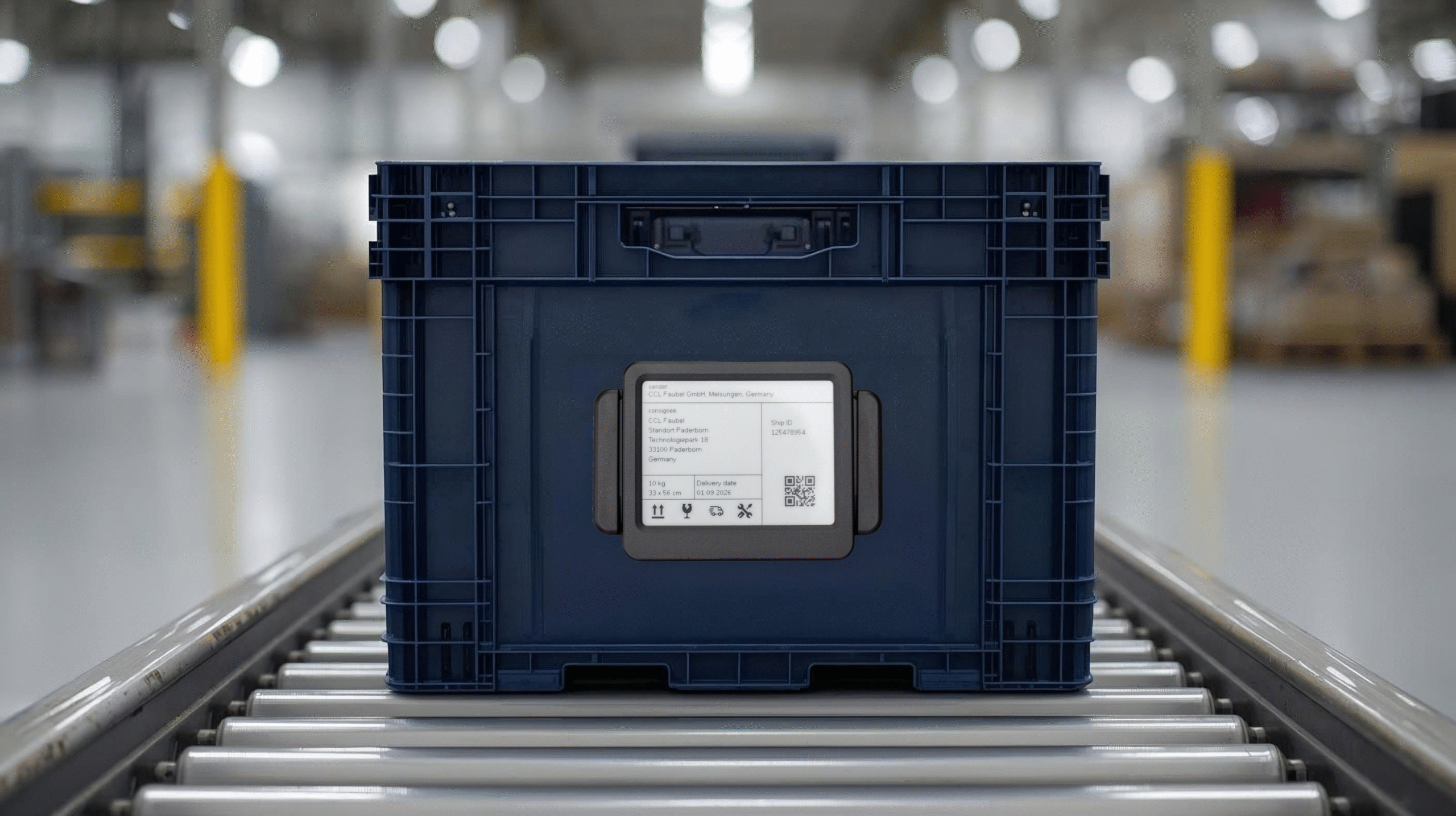 ESL Label on a box in the logistic environment