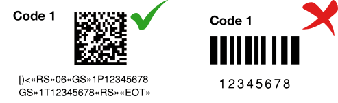 Bild zeigt die Verwendung von 1D und 2D Barcodes