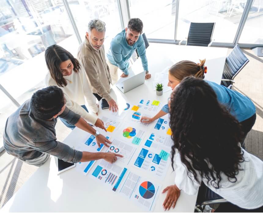 A RevOps team collaborating on how to communicate data quality to executives.