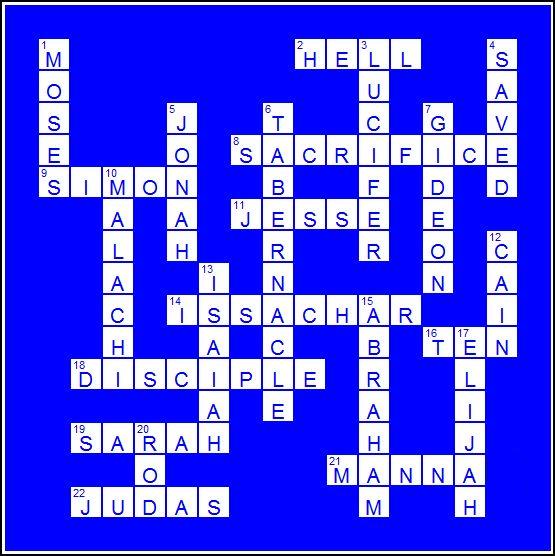 biblcal crossword puzzle
