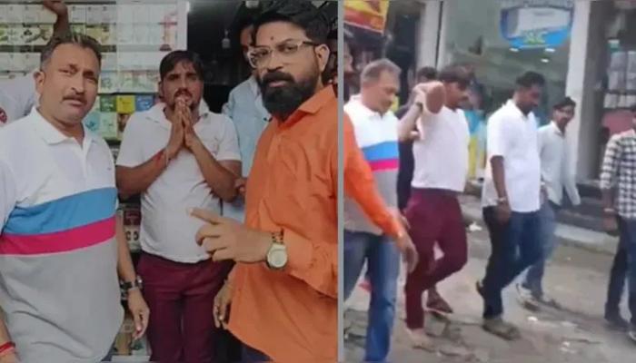 MNS workers assaulting a shopkeeper