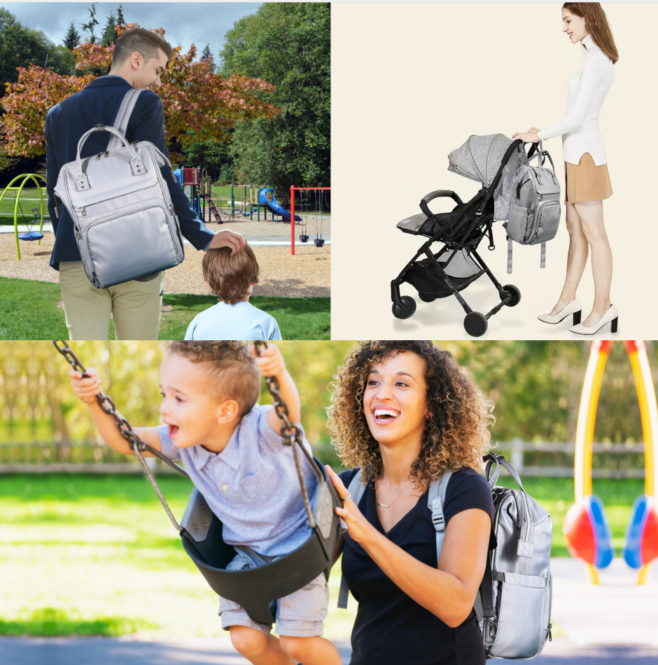 Orasant Large Diaper Bag Backpack Anti Water Maternity Bag Baby Girl Boy Bookbag Diaper Bag Grey