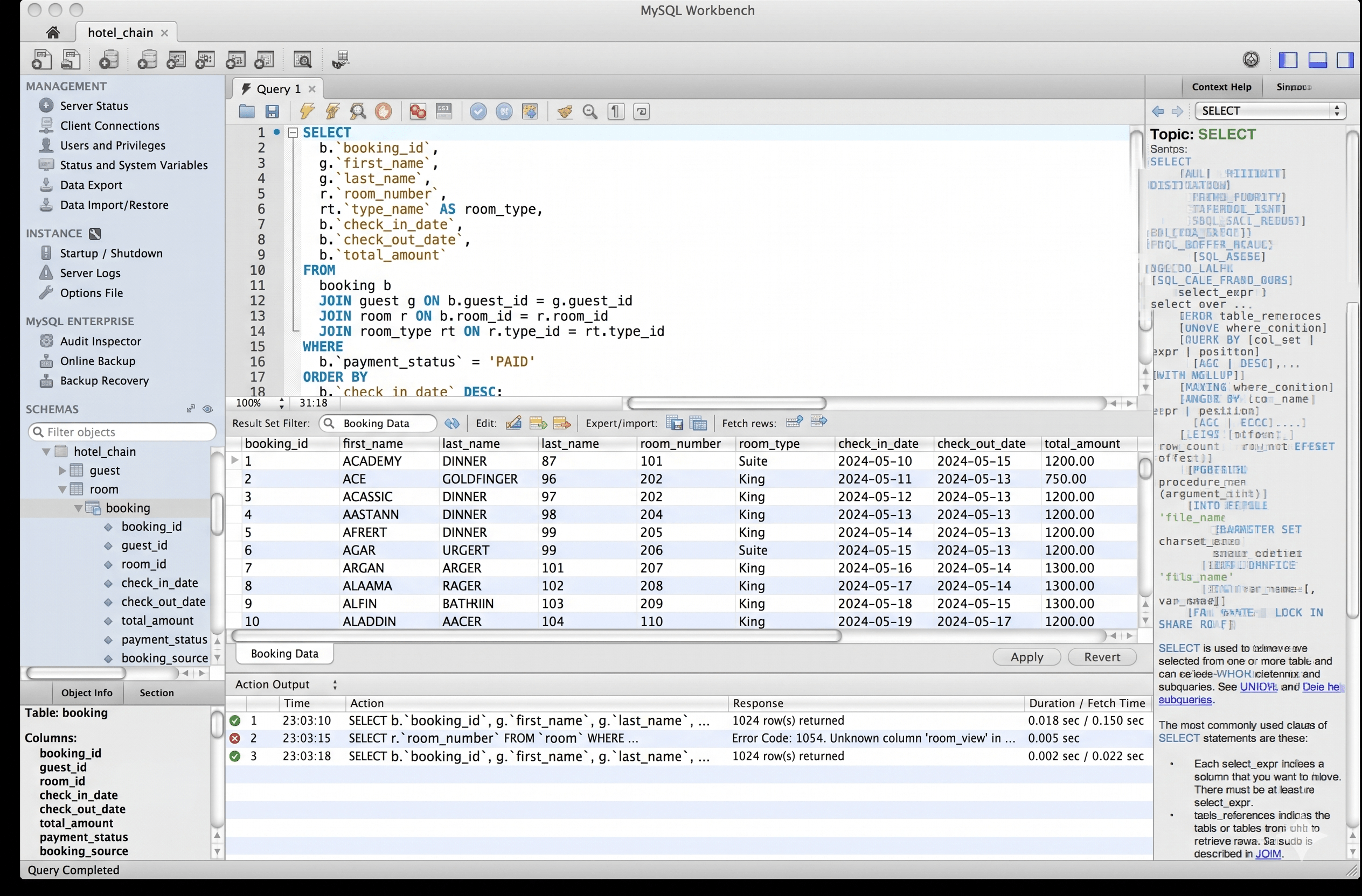 SQL query editor