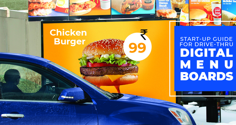 Fabric Digital Drive Thru Menu Board Vinegar