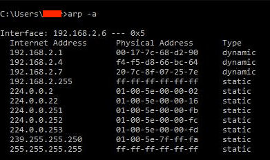 arp network inventory check