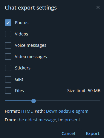Telegram chat export 2