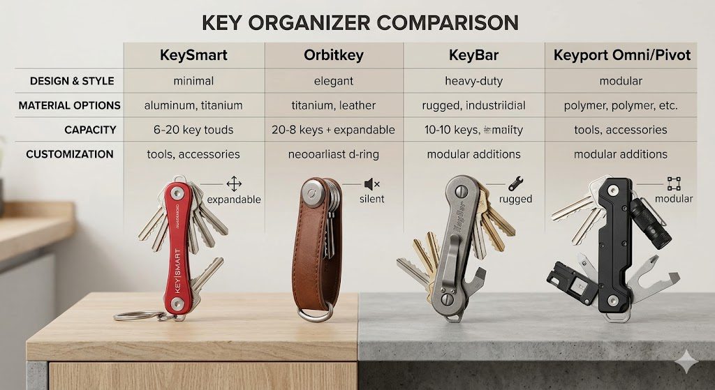 KeySmart vs Orbitkey vs KeyBar vs Keyport
