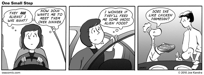 Aliens make a mean Chicken Parm.