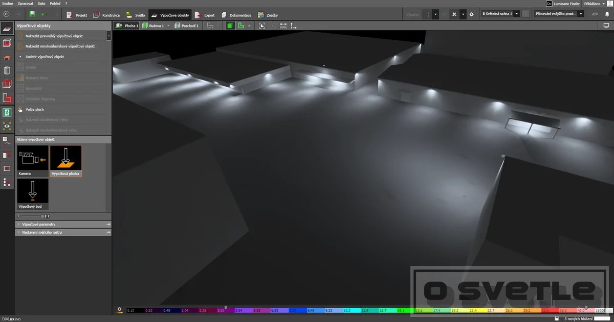 Výpočet osvetlenia priemyselného areálu
