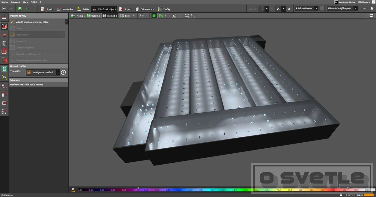 Výpočet osvetlenia výrobných priestorov